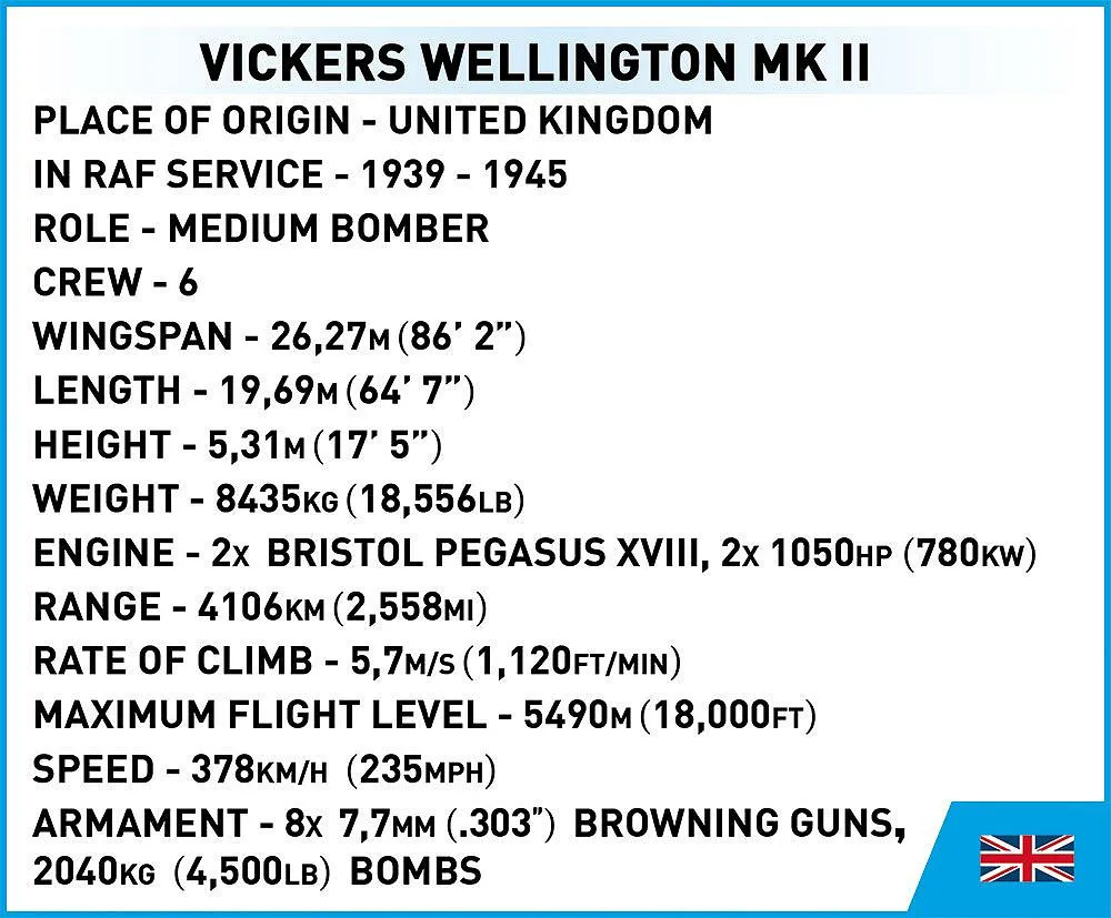 COBI 5723 Vickers Wellington Mk.II